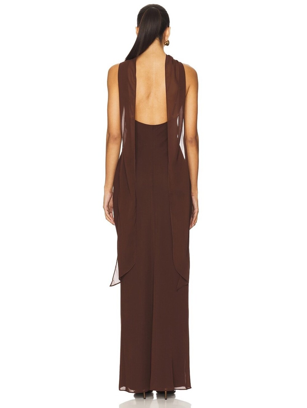 Amanda Uprichard Ashton Maxi Dress in Cocoa - Picture 2 of 9
